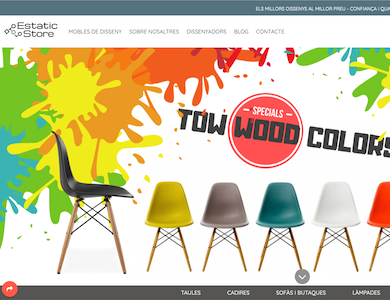 Estatic Store e-commerce botiga online de mobles de disseny a Andorra : Consultoria, desenvolupament Web i manteniment.