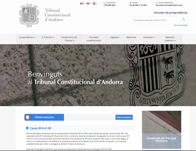 Tribunal Constitucional D'Andorra : Consultoria, desenvolupament Web i manteniment.